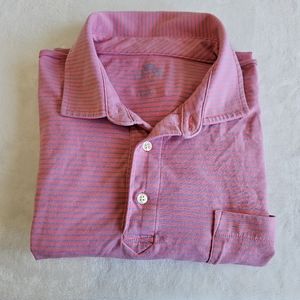 Peter Millar Seaside‎ Wash Pink/Blue Striped Golf Polo. Men’s Large. Cotton.
